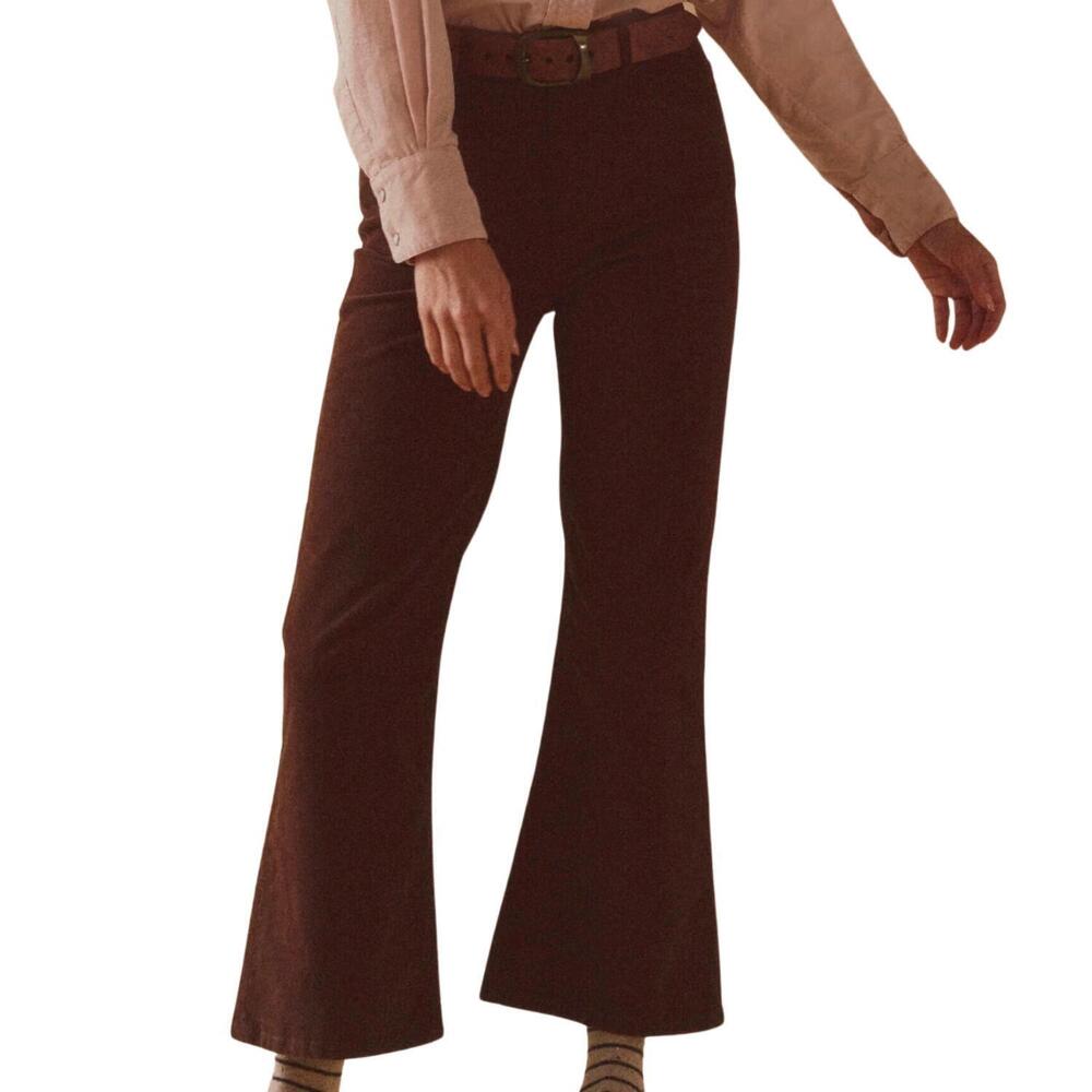 NEW THE GREAT. kick boot corduroy jeans in earth